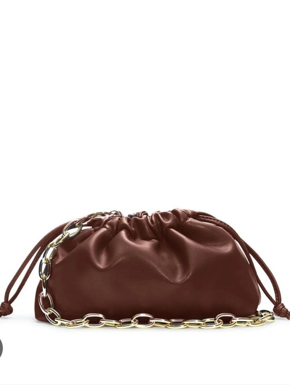 Jules Kae Burgundy Women’s Clutch with Gold Chain Strap